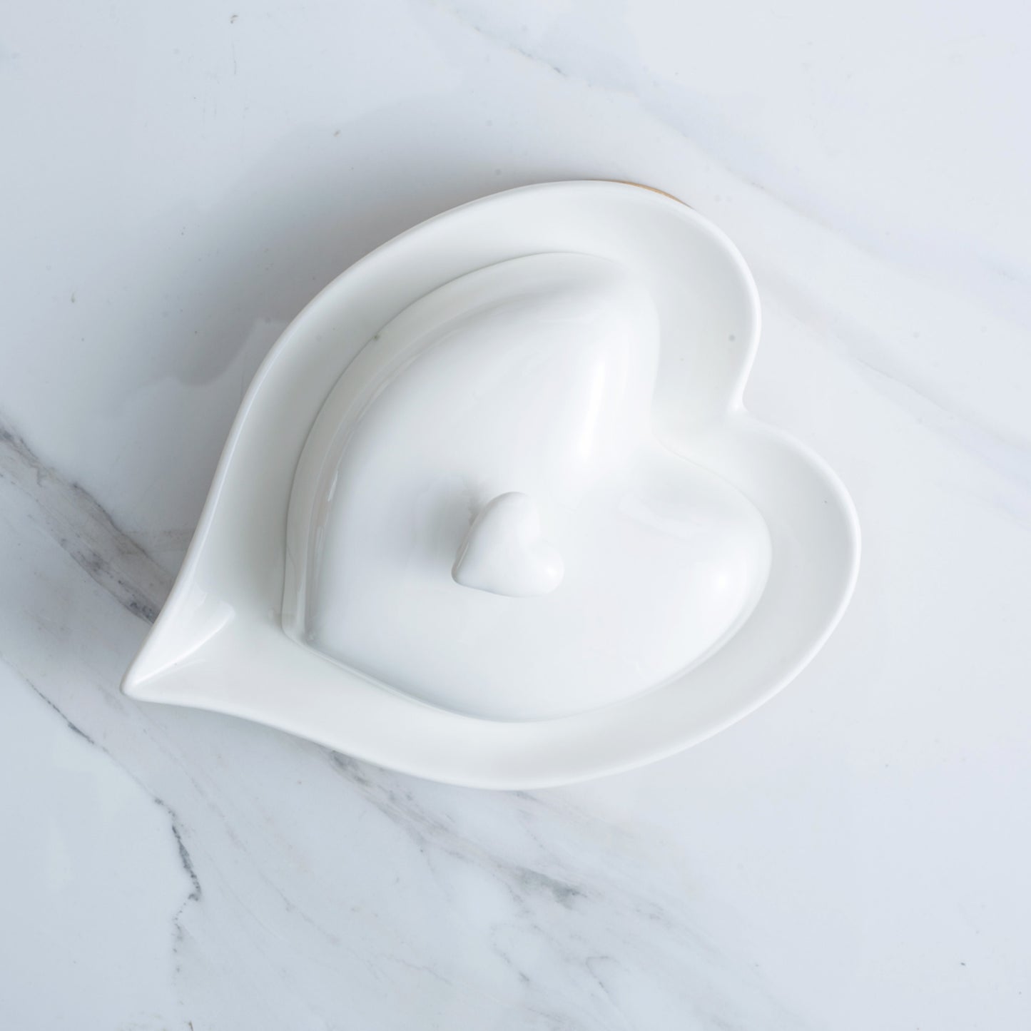 Heart-shape Butter Stick Holder Stoneware Covered Butter Container Butter Dish Porcelain